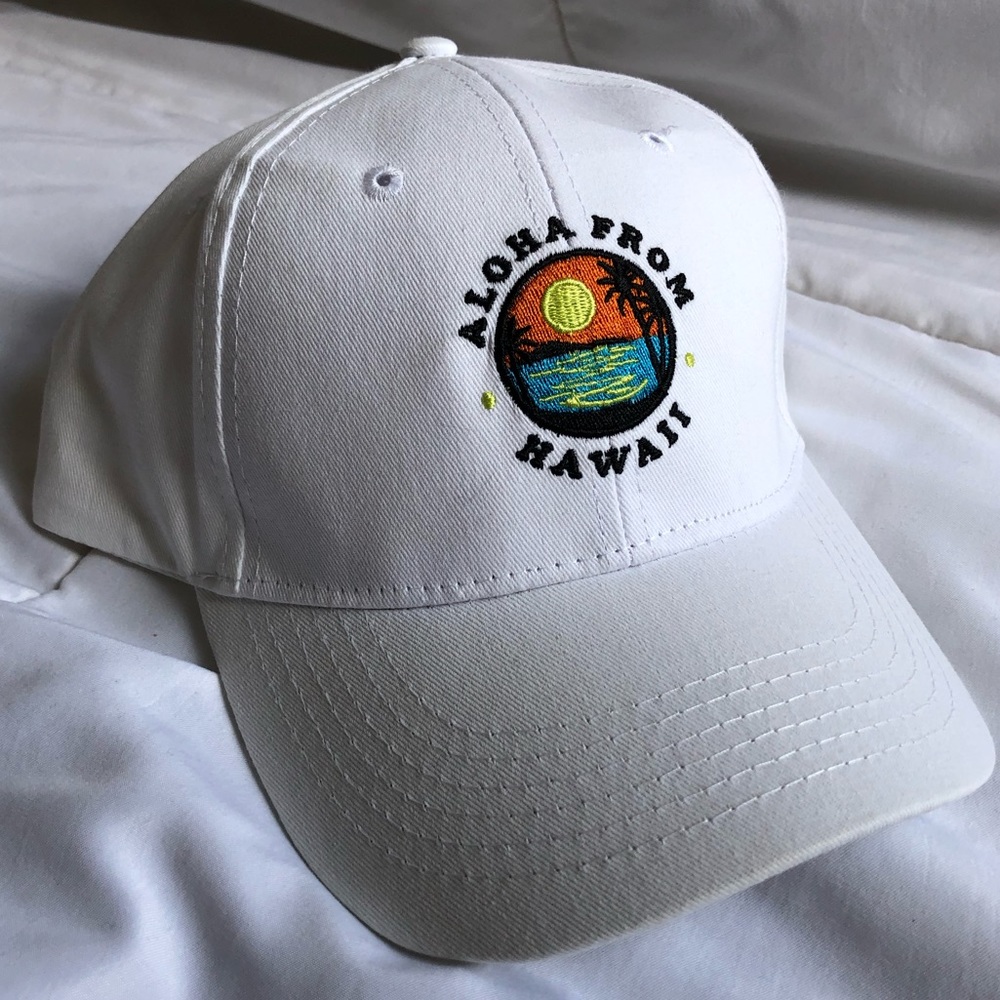 Aloha from Hawaii White Hat. ONE SIZE